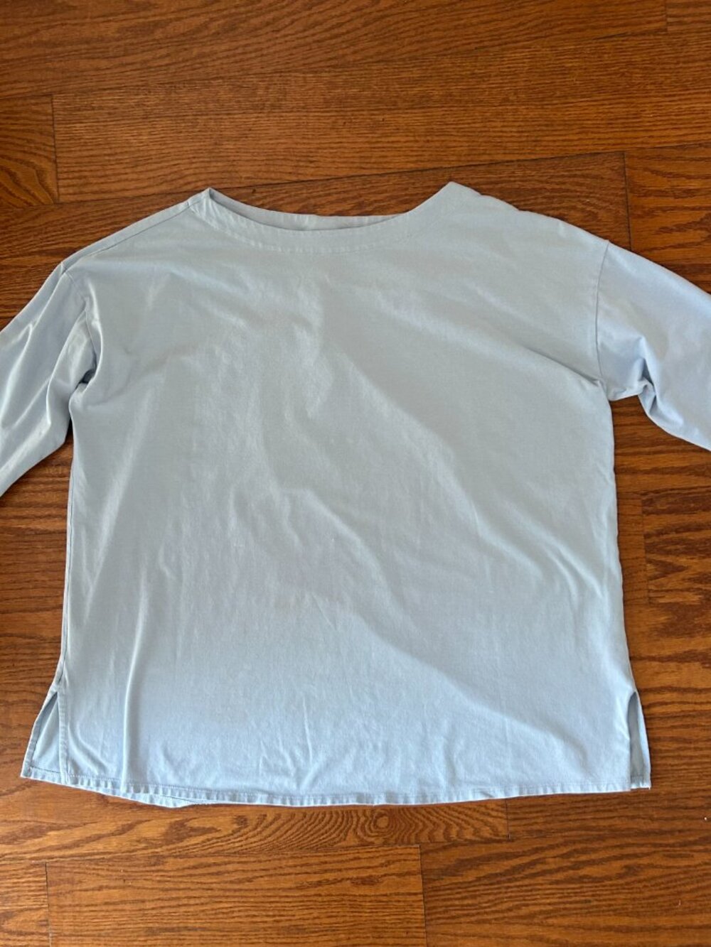 J Jill Womens Luxe Supima Pleat Back Tunic Elbow Sleeve Size XL Light Blue - Picture 2 of 12